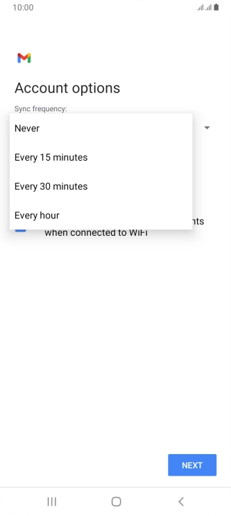 Press the required setting. Press the required setting.