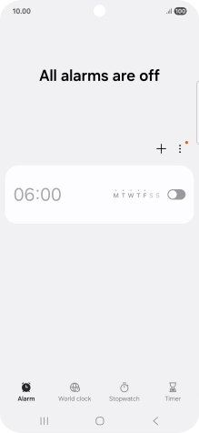Press the set new alarm icon.
