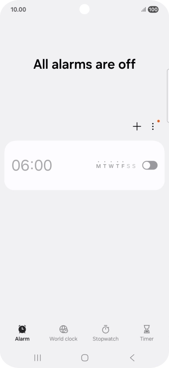Press the set new alarm icon.
