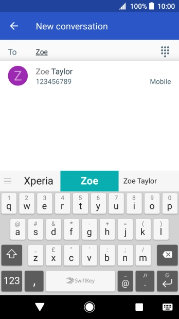 Press the required contact.