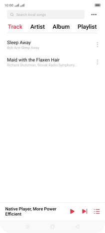 Press the required category and go to the required audio file.