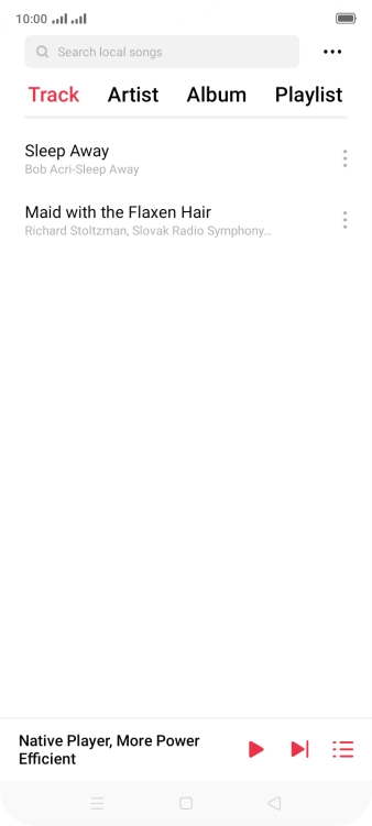 Press the required category and go to the required audio file.