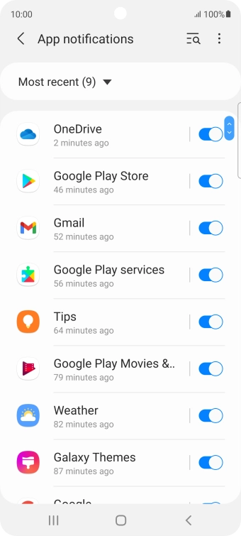 Press the drop down list. Press the drop down list.