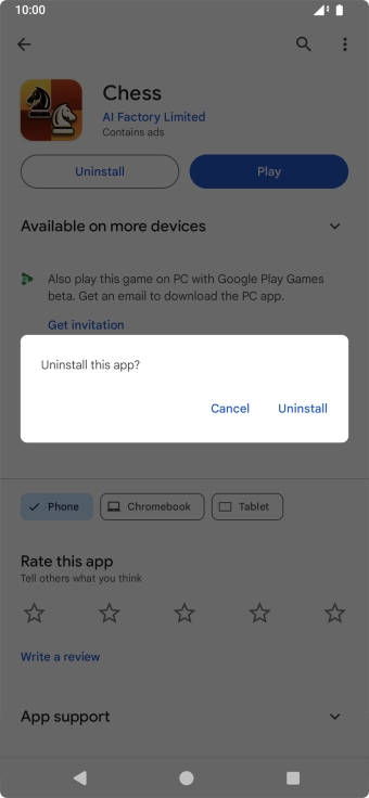 Press Uninstall.