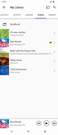 Press the required audio file.
