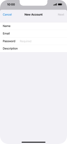 Press Password and key in the password for your email account.