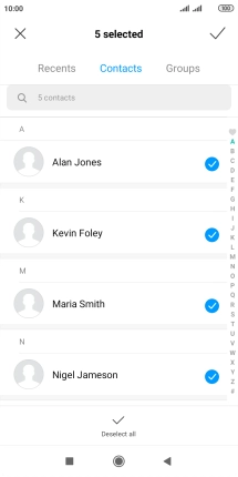 Press the confirm icon.