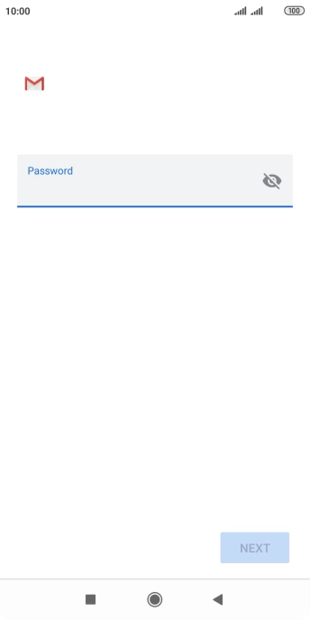 Press the field below 'Password' and key in the password for your email account.