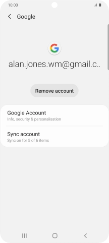 Press Sync account.