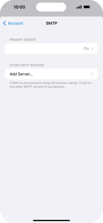 Press the field below 'PRIMARY SERVER'.
