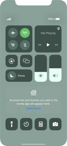 Press the flight mode icon to turn the function on or off.