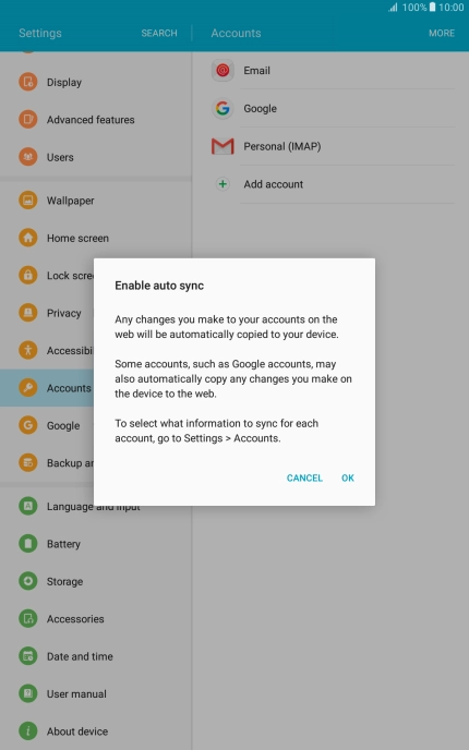 Press OK to turn on the function.