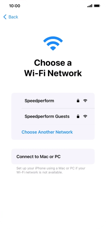Press the required WiFi network.