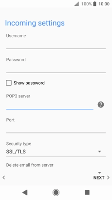 Press the field below 'Port' and key in 110.