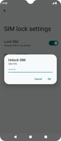 Key in your SIM PIN and press OK. The default SIM PIN is 0000.