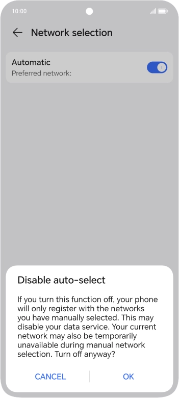 Press OK and your phone will search for networks.