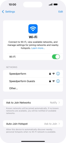 Press the required WiFi network and key in the password for the WiFi network.