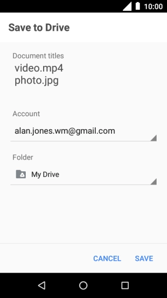 Press the field below 'Folder' and go to the required folder.