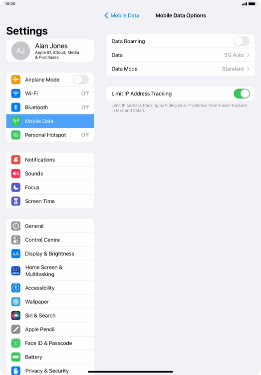 Press Data Mode.