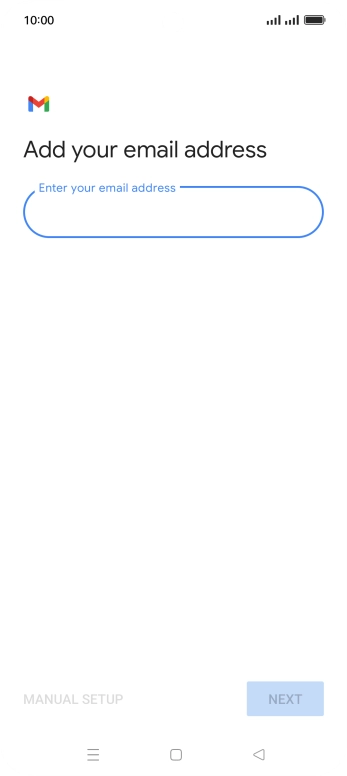 Press the field below 'Enter your email address' and key in your email address.