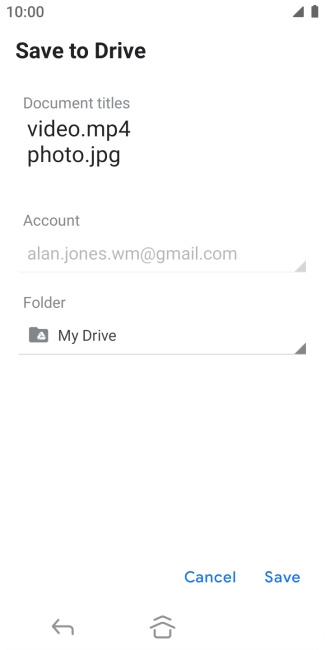 Press the field below 'Folder' and go to the required folder.