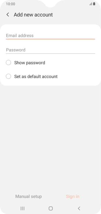 Press Email address and key in your email address.