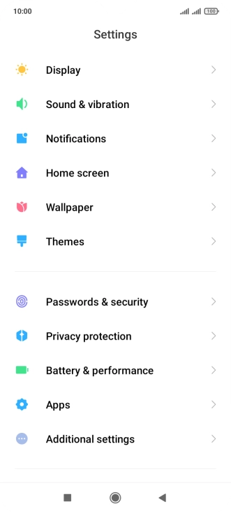 Press Passwords & security.