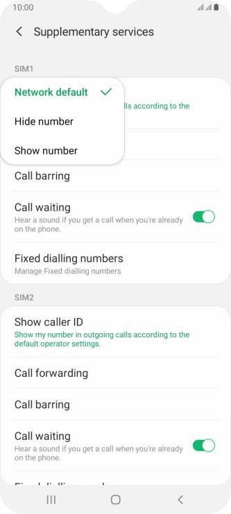 Press Show number to turn on caller identification.