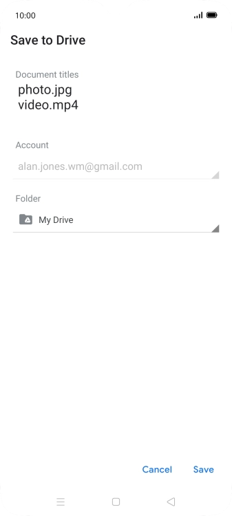 Press the field below 'Folder' and go to the required folder.