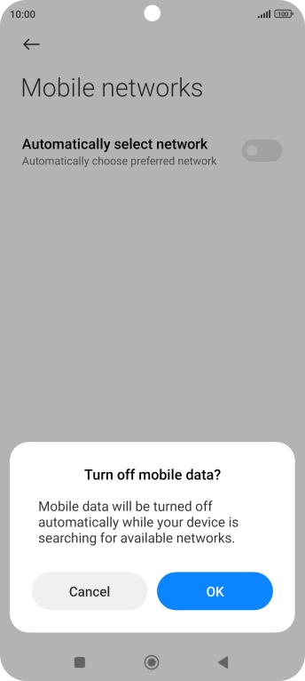 Press OK and your phone will search for networks.