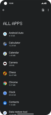 Press the required app.
