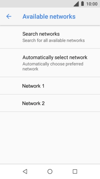 Press the required network.