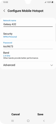 Press the field below 'Password' and key in the required password.
