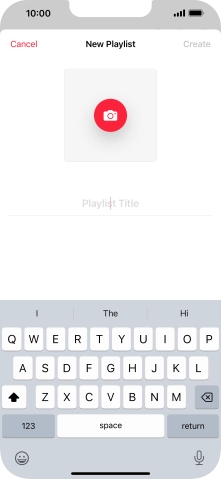 Press the text input field and key in a name for the playlist.