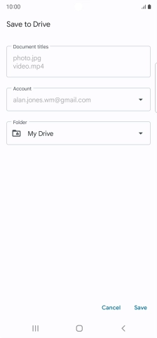 Press the field below 'Folder' and go to the required folder.
