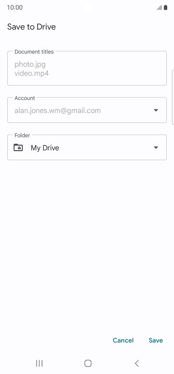 Press the field below 'Folder' and go to the required folder.