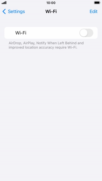 Press the indicator next to 'Wi-Fi' to turn on the function.