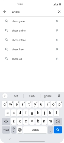 Key in the name or subject of the required app and press the search icon.