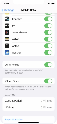 Press the indicator next to 'Wi-Fi Assist' to turn the function on or off.