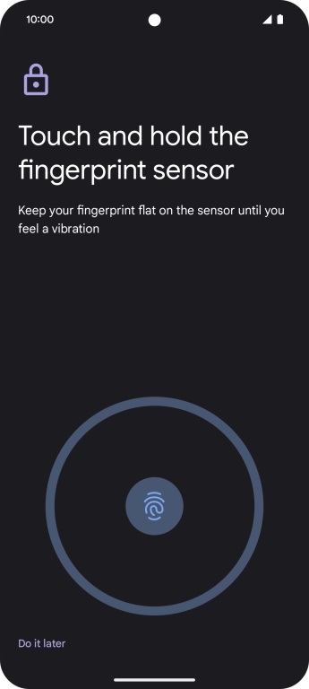 Follow the instructions on the screen to create the lock code using your fingerprint.