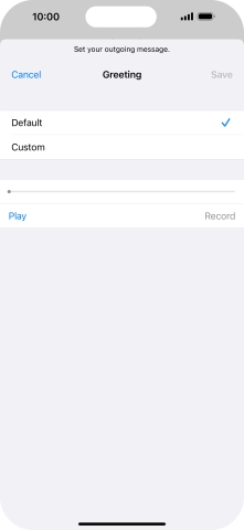 Press Default to select the default greeting.