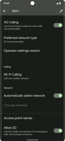 Press the indicator next to 'Automatically select network' to turn off the function and wait while your phone searches for networks.