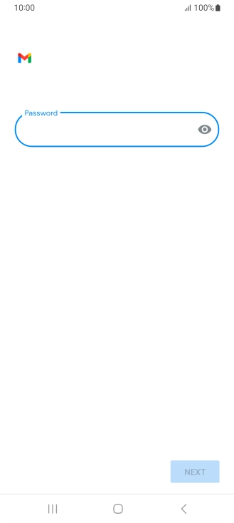 Press the field below 'Password' and key in the password for your email account.