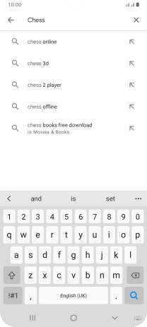 Key in the name or subject of the required app and press the search icon.