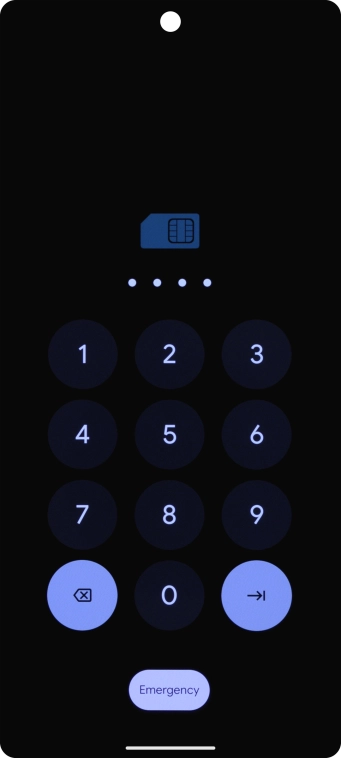 Key in your SIM PIN and press the confirm icon. The default SIM PIN is 0000.
