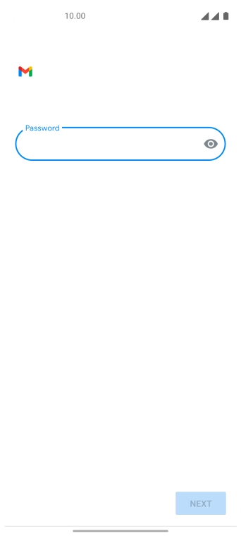 Press the field below 'Password' and key in the password for your email account.