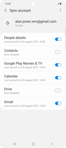 Press the indicator next to 'Contacts' to turn on the function.