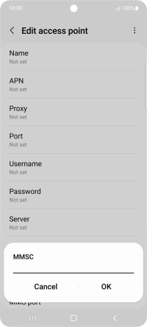 Key in http://mmsc.mms.o2.co.uk:8002 and press OK.