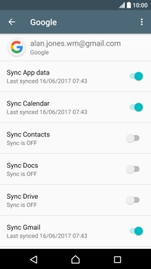 Press the indicator next to 'Sync Contacts' to turn on the function.