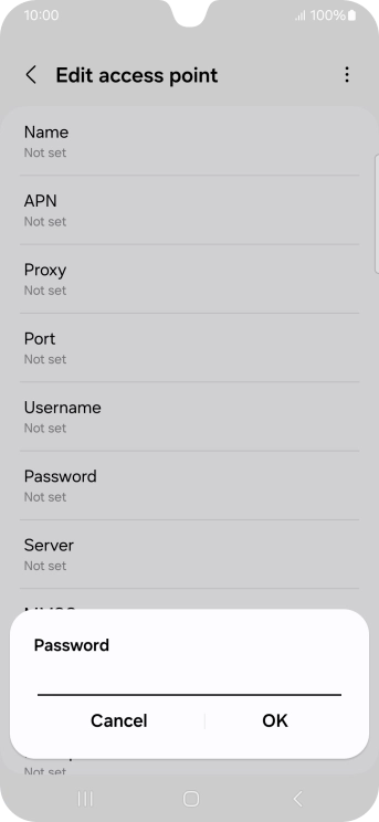 Key in p and press OK.